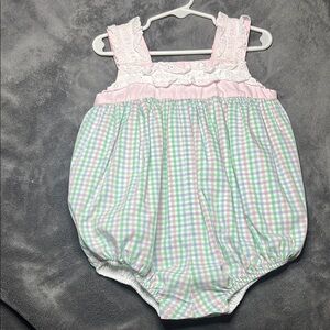The Beaufort Bonnet Company Pastel Plaid Romper